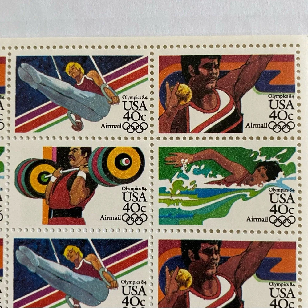 1983 40 cent 1984 Olympics Airmail Full Sheet of 50 Scott #C105-C108 Mint NH